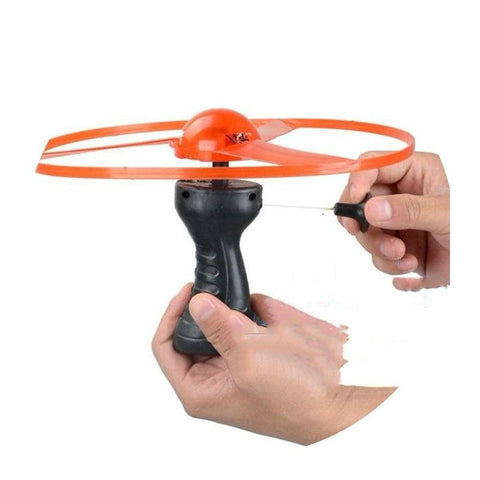 Pull String Luminous Flying Saucer Toy