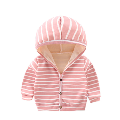 Children's Hooded Sweater Plus Velvet Padded Cardigan Jacket