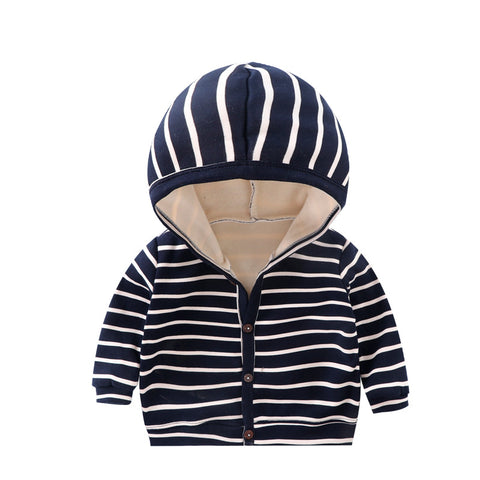 Children's Hooded Sweater Plus Velvet Padded Cardigan Jacket