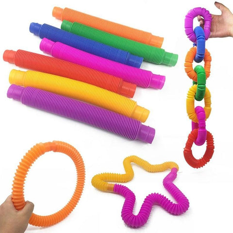 Colorful Plastic Tube Coil Children's Creative Magical Toy Circle Funny Toys Early Development Educational Folding Toy