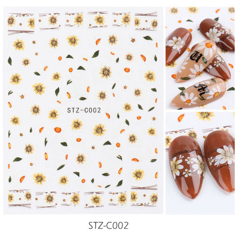 Japanese watercolor 3D nail stickers