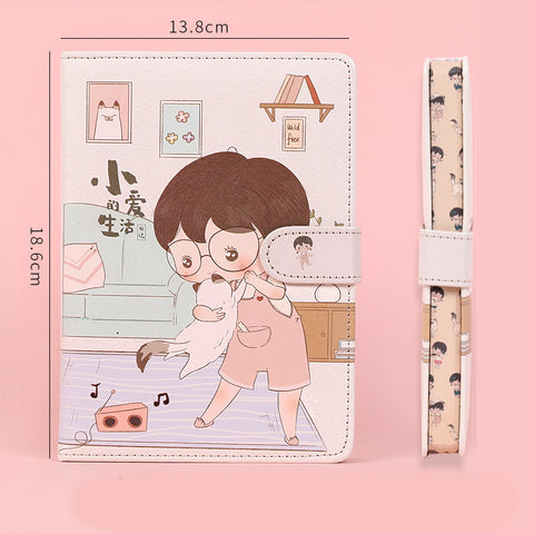 Fruit Print Notebook Planner Magnetic Buckle PU NoteBook Yearly Agenda Color Illustration Daily Plan Kawaii Stationery