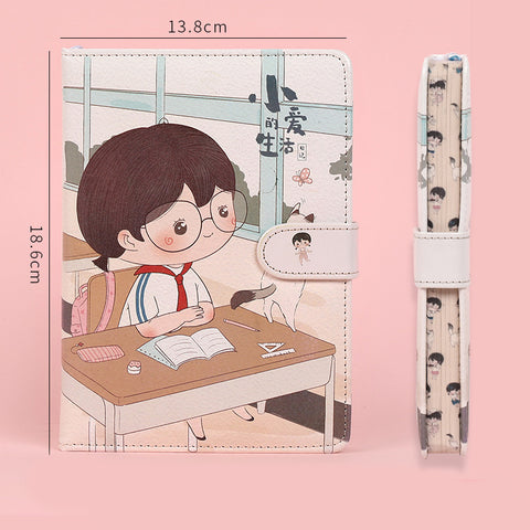 Fruit Print Notebook Planner Magnetic Buckle PU NoteBook Yearly Agenda Color Illustration Daily Plan Kawaii Stationery