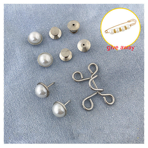 Button Waist-tight Brooch Waist Of Trousers Small-sized Artifact Adjustable Waist-reducing Pin Buckle Jeans Skirt Summer Adjustable Waist