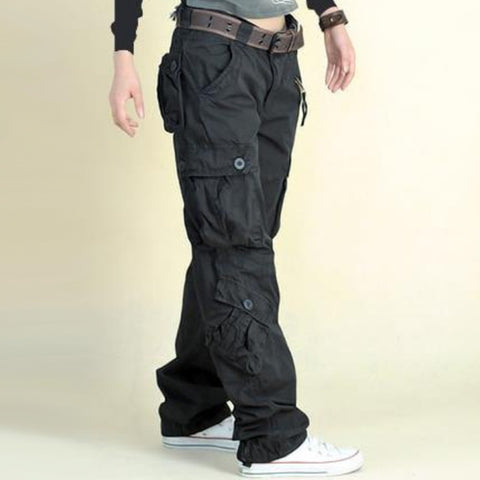 Womens Cargo Pants Hip Hop Trousers Loose Cargo Sweatpants