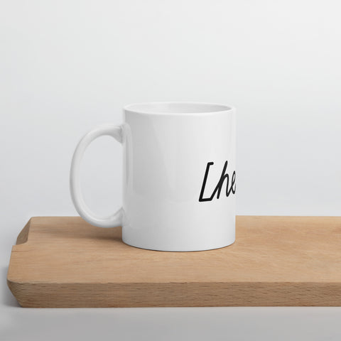 White glossy mug