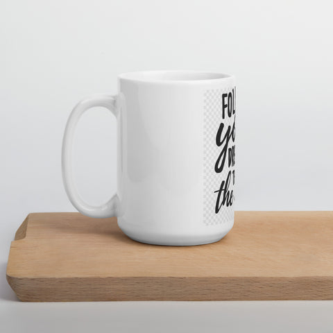 White glossy mug